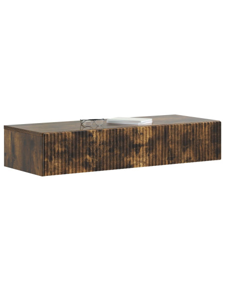 Tavolino da Parete Laterale Rovere Fumo 87,5 x 34,5 x 17 cm