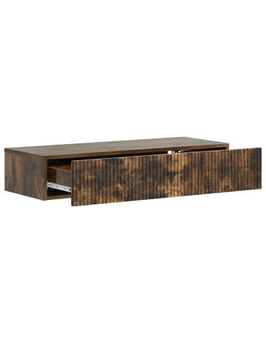 Tavolino da Parete Laterale Rovere Fumo 87,5 x 34,5 x 17 cm