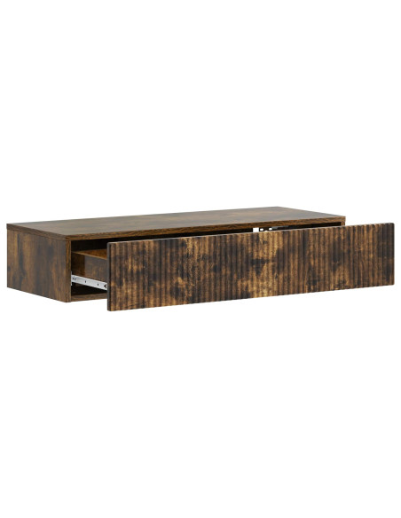 Tavolino da Parete Laterale Rovere Fumo 87,5 x 34,5 x 17 cm
