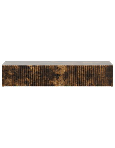 Tavolino da Parete Laterale Rovere Fumo 87,5 x 34,5 x 17 cm