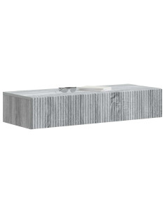 Tavolino da Parete Laterale Grigio Sonoma 87,5 x 34,5 x 17 cm 2