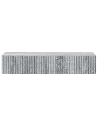 Tavolino da Parete Laterale Grigio Sonoma 87,5 x 34,5 x 17 cm