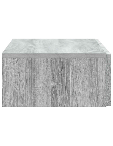 Tavolino da Parete Laterale Grigio Sonoma 87,5 x 34,5 x 17 cm