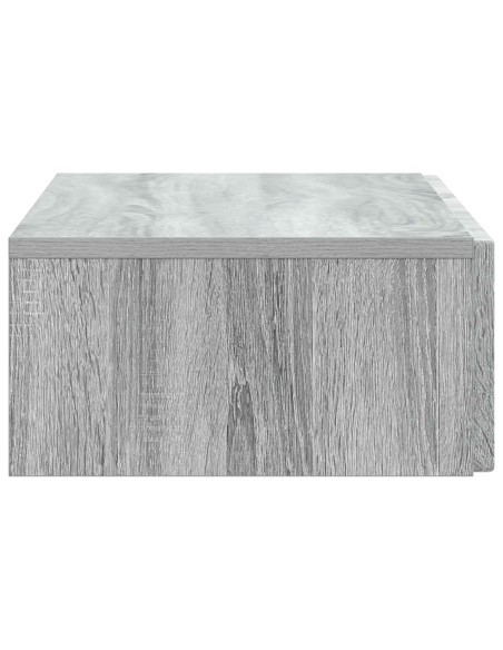 Tavolino da Parete Laterale Grigio Sonoma 87,5 x 34,5 x 17 cm