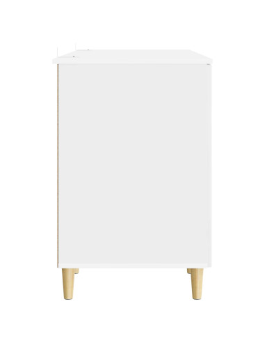 Scrivania Bianco Lucido 142,5 x 50 x 75 cm Legno ingegnerizzato