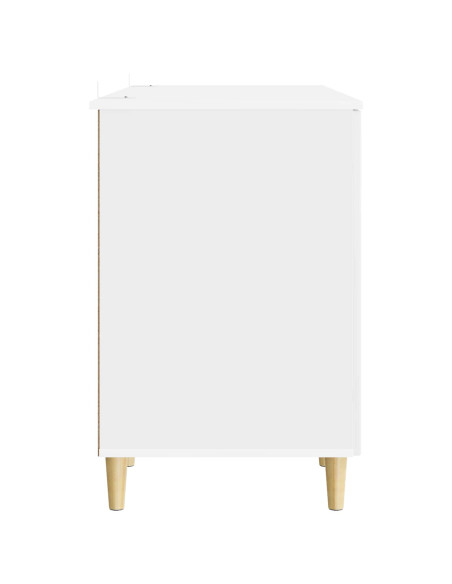 Scrivania Bianco Lucido 142,5 x 50 x 75 cm Legno ingegnerizzato