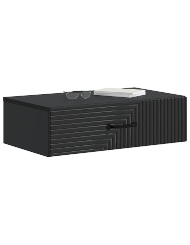 Tavolino da Parete Laterale Nero 59 x 34,5 x 17 cm