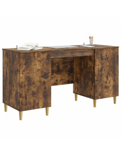 Scrivania Rovere Fumo 142,5 x 50 x 75 cm Legno ingegnerizzato 2