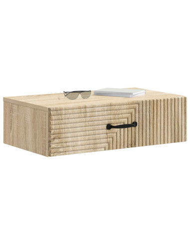 Tavolino da Parete Laterale Rovere Sonoma 59 x 34,5 x 17 cm
