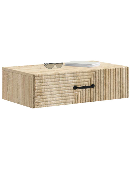 Tavolino da Parete Laterale Rovere Sonoma 59 x 34,5 x 17 cm