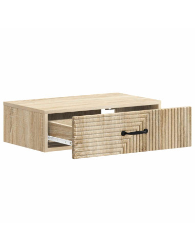 Tavolino da Parete Laterale Rovere Sonoma 59 x 34,5 x 17 cm