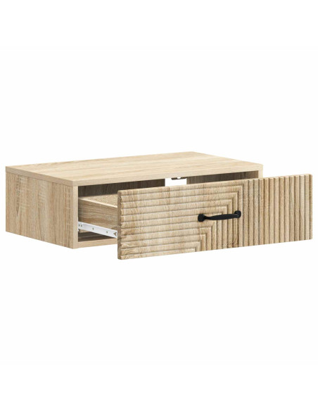 Tavolino da Parete Laterale Rovere Sonoma 59 x 34,5 x 17 cm
