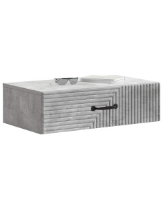 Tavolino da Parete Laterale Grigio Cemento 59 x 34,5 x 17 cm 2