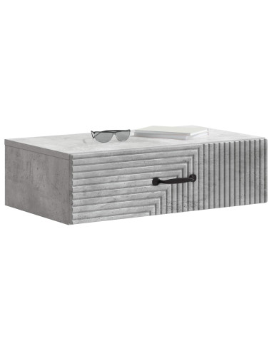 Tavolino da Parete Laterale Grigio Cemento 59 x 34,5 x 17 cm