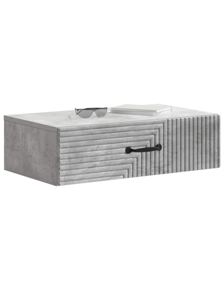 Tavolino da Parete Laterale Grigio Cemento 59 x 34,5 x 17 cm