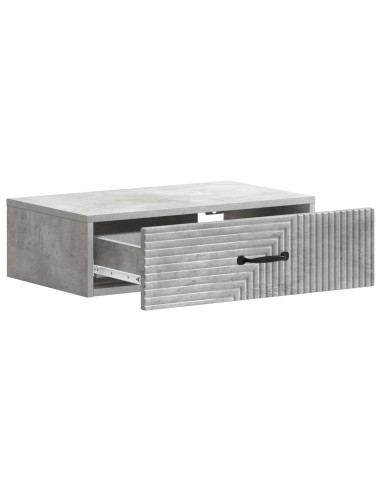 Tavolino da Parete Laterale Grigio Cemento 59 x 34,5 x 17 cm