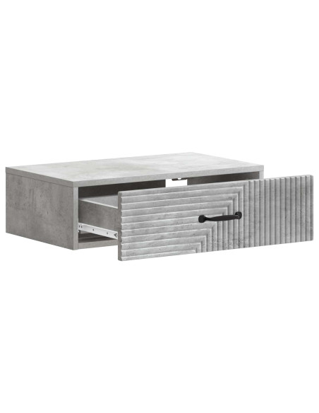 Tavolino da Parete Laterale Grigio Cemento 59 x 34,5 x 17 cm