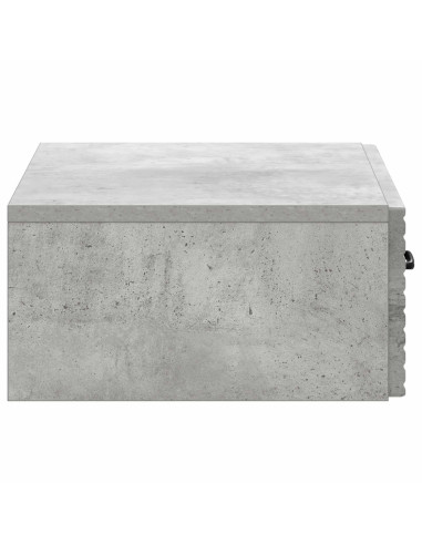 Tavolino da Parete Laterale Grigio Cemento 59 x 34,5 x 17 cm