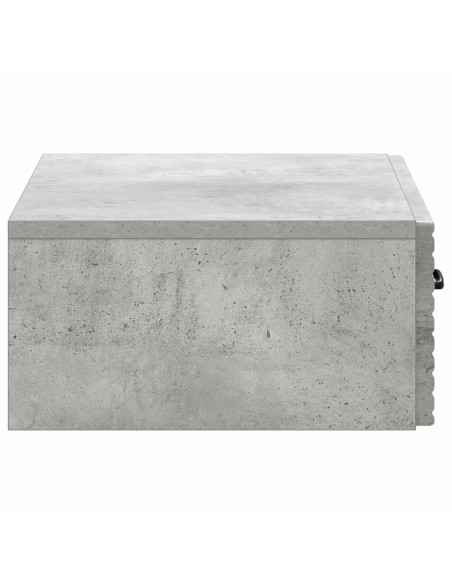 Tavolino da Parete Laterale Grigio Cemento 59 x 34,5 x 17 cm