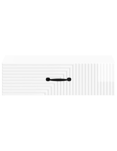 Tavolino da Parete Laterale Bianco Lucido 59 x 34,5 x 17 cm