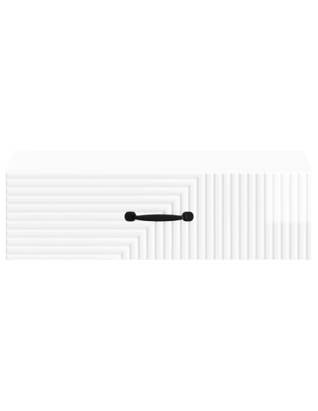 Tavolino da Parete Laterale Bianco Lucido 59 x 34,5 x 17 cm