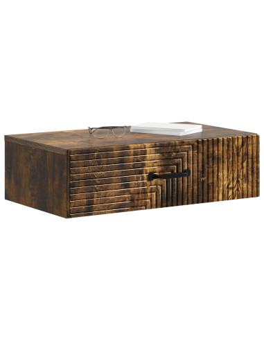 Tavolino da Parete Laterale Rovere Fumo 59 x 34,5 x 17 cm