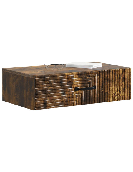 Tavolino da Parete Laterale Rovere Fumo 59 x 34,5 x 17 cm
