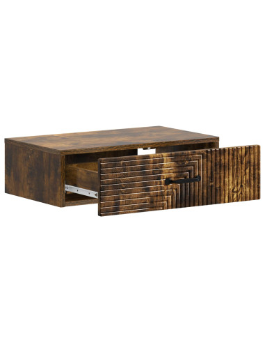 Tavolino da Parete Laterale Rovere Fumo 59 x 34,5 x 17 cm