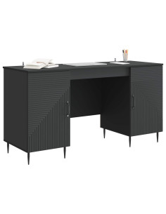Scrivania Nero 142,5 x 50 x 75 cm Legno ingegnerizzato 2