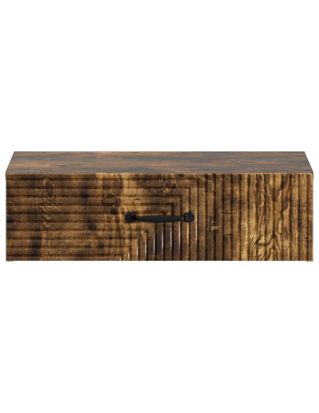 Tavolino da Parete Laterale Rovere Fumo 59 x 34,5 x 17 cm