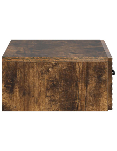 Tavolino da Parete Laterale Rovere Fumo 59 x 34,5 x 17 cm