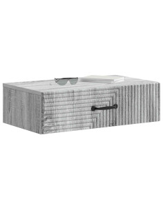 Tavolino da Parete Laterale Grigio Sonoma 59 x 34,5 x 17 cm 2