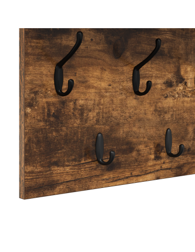 Appendiabiti a muro con lo scaffale Rovere fumé 80 x 40 x 12 cm