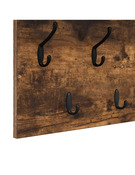 Appendiabiti a muro con lo scaffale Rovere fumé 80 x 40 x 12 cm