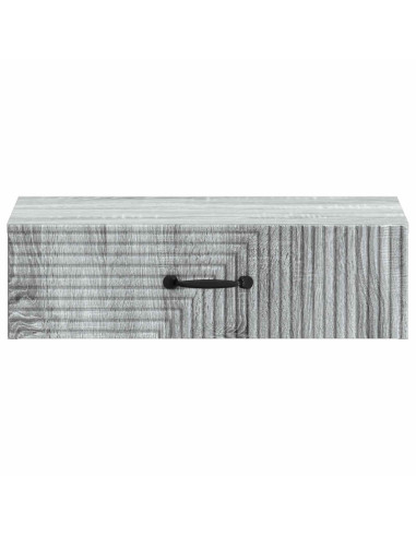 Tavolino da Parete Laterale Grigio Sonoma 59 x 34,5 x 17 cm