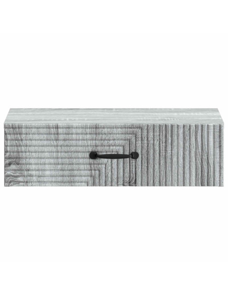 Tavolino da Parete Laterale Grigio Sonoma 59 x 34,5 x 17 cm
