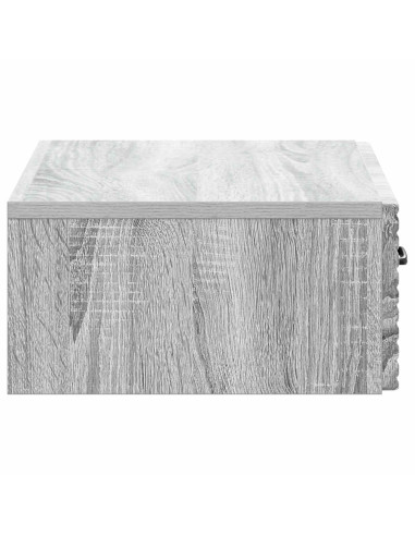 Tavolino da Parete Laterale Grigio Sonoma 59 x 34,5 x 17 cm