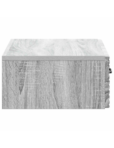 Tavolino da Parete Laterale Grigio Sonoma 59 x 34,5 x 17 cm