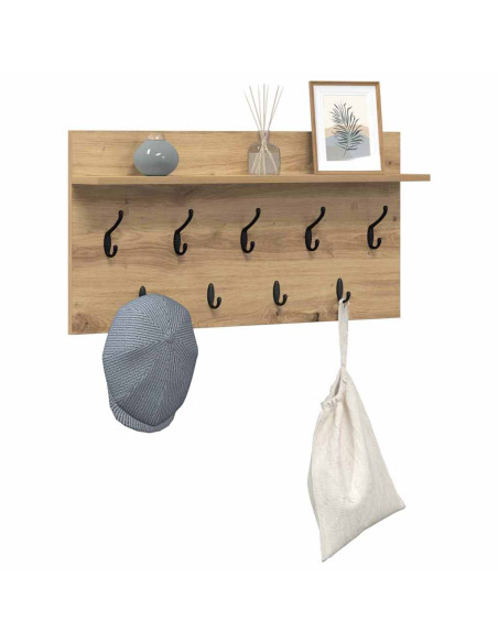 Appendiabiti a muro Rovere artigianale 80 x 40 x 12 cm
