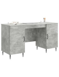 Scrivania con lo scaffale Grigio Cemento 142,5 x 50 x 75 cm 2