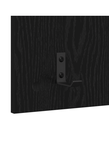 Appendiabiti a muro con lo scaffale Rovere Nero 40 x 10 x 90 cm