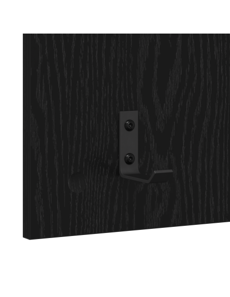 Appendiabiti a muro con lo scaffale Rovere Nero 40 x 10 x 90 cm