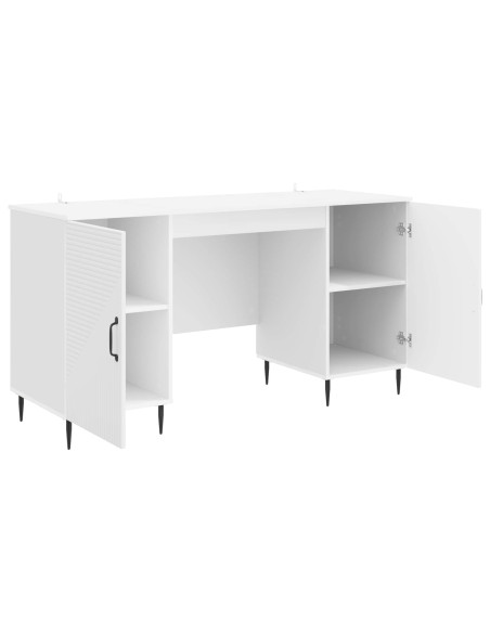 Scrivania Bianco Lucido 142,5 x 50 x 75 cm Legno ingegnerizzato