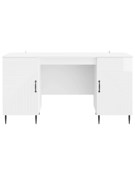 Scrivania Bianco Lucido 142,5 x 50 x 75 cm Legno ingegnerizzato