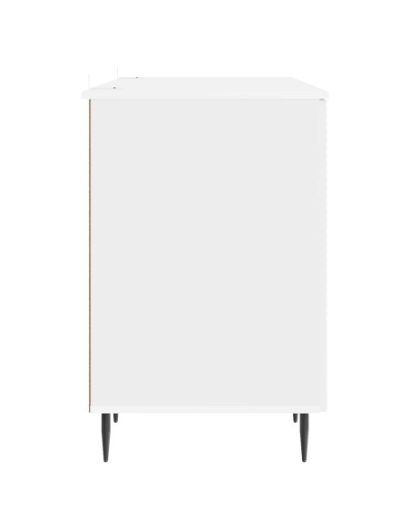 Scrivania Bianco Lucido 142,5 x 50 x 75 cm Legno ingegnerizzato