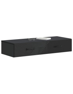 Tavolino da Parete Laterale Nero 87,5 x 34,5 x 17 cm 2