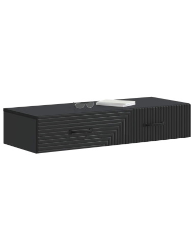 Tavolino da Parete Laterale Nero 87,5 x 34,5 x 17 cm
