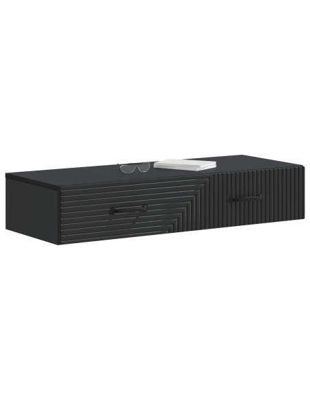 Tavolino da Parete Laterale Nero 87,5 x 34,5 x 17 cm