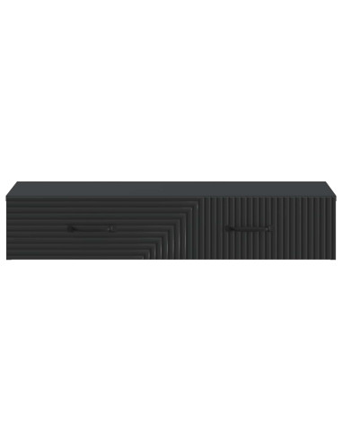 Tavolino da Parete Laterale Nero 87,5 x 34,5 x 17 cm
