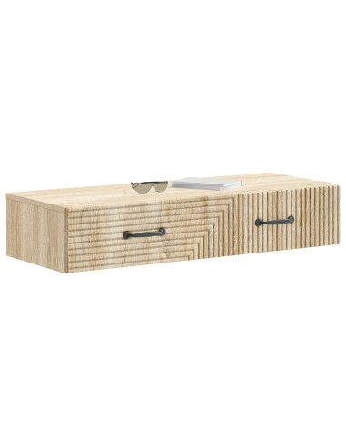 Tavolino da Parete Laterale Rovere Sonoma 87,5 x 34,5 x 17 cm